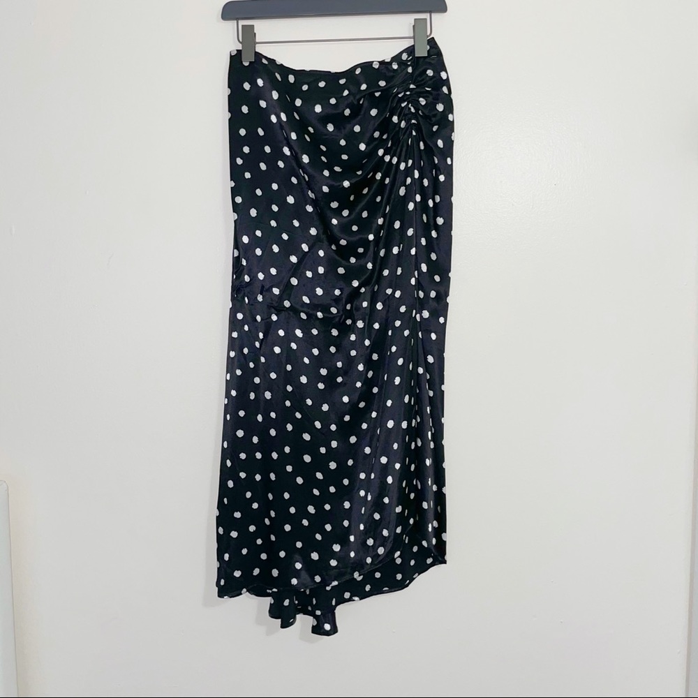 Zara black satin polka dot midi skirt - Picture 4 of 9
